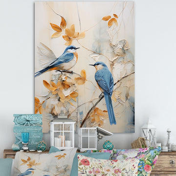 Minimalism Birds Paradise Floral Scenery - Bird Floral Home Decor Art
